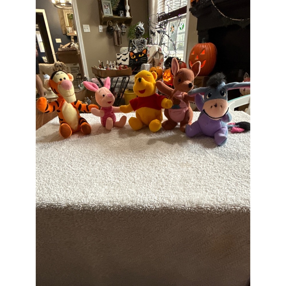 Vintage 1997 Disney Winnie the Pooh and Friends Beanbag Plush Lot of 5 Mattel